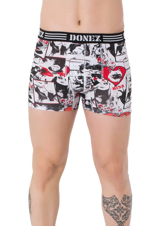 Toptan Özlem Donex Erkek Likralı Desenli Boxer