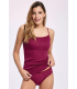 Toptan ilke Jakarlı ip Askılı Bikini Takım Vişne