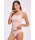 Toptan ilke Jakarlı ip Askılı Bikini Takım Pudra