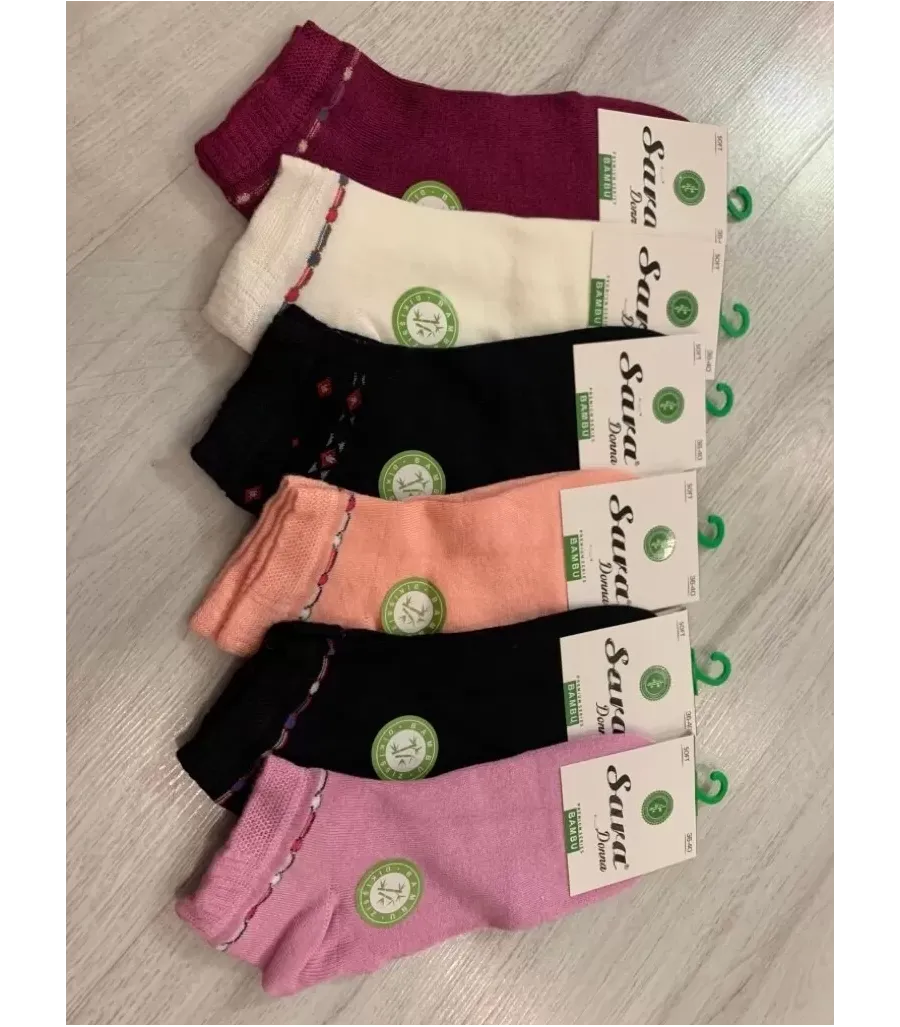 Toptan SARA DONNA Dikişsiz Kadın Bambu Patik