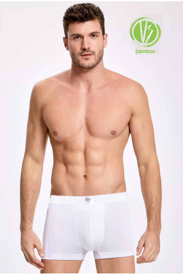 Toptan ilke Likralı Bambu Boxer Beyaz