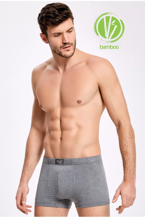 Toptan ilke Likralı Bambu Boxer Gri