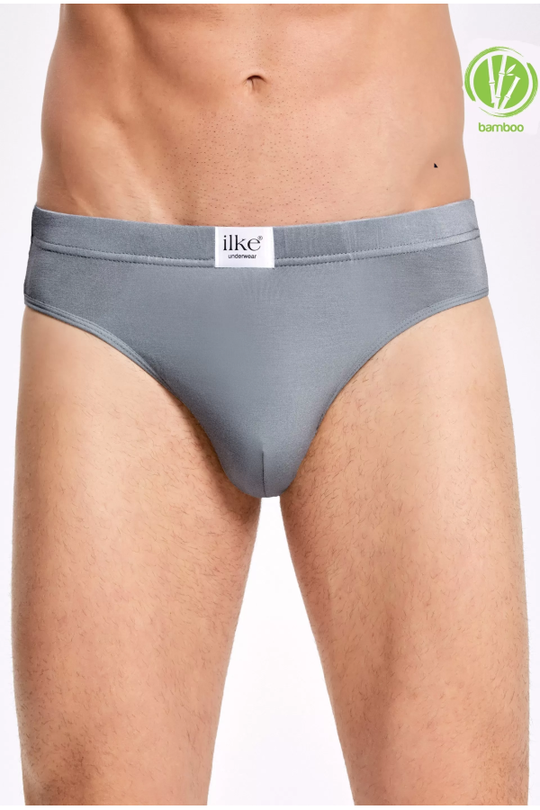 Toptan ilke Likralı Bambu Slip Külot Gri