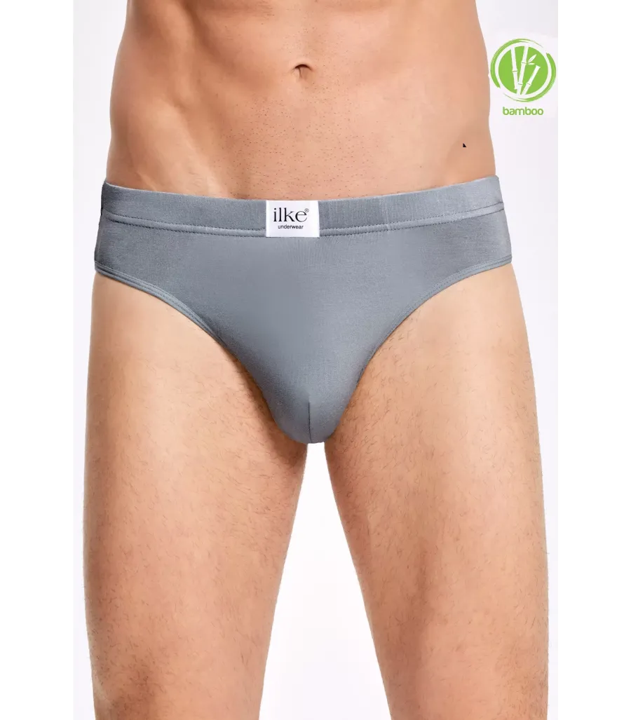 Toptan ilke Likralı Bambu Slip Külot Gri