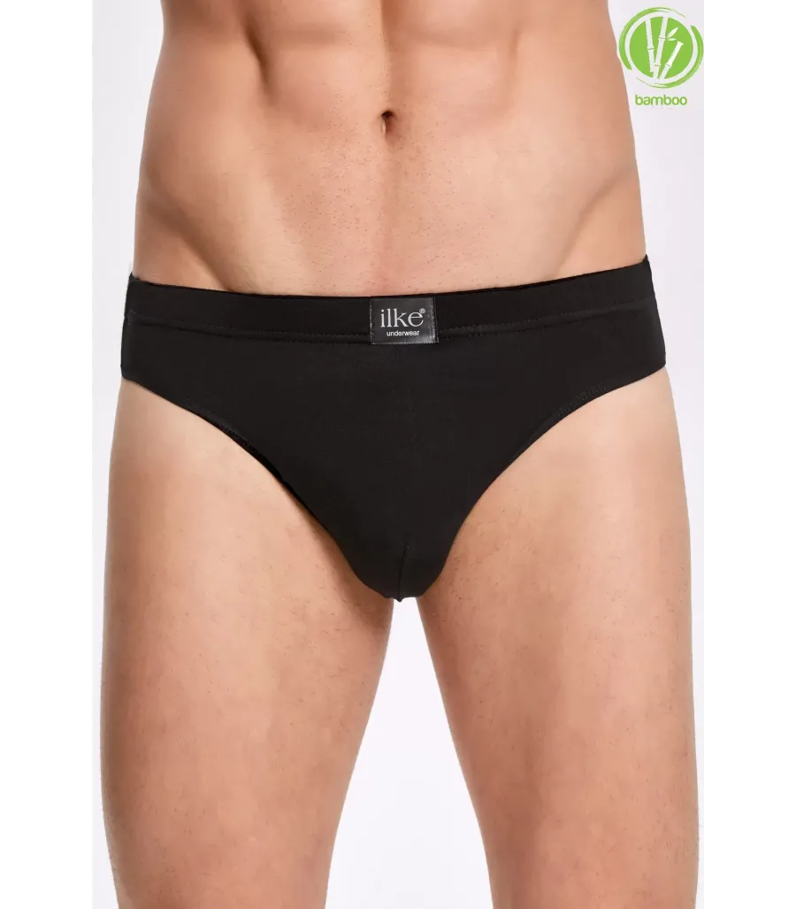 Toptan ilke Likralı Bambu Slip Külot Siyah