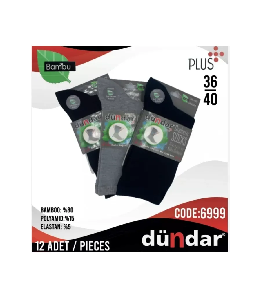 Toptan Dündar Bayan Bambu Diyabetik Çorap