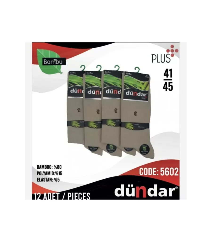 Dündar Plus Dikişsiz Erkek Bambu Lycra Çorap