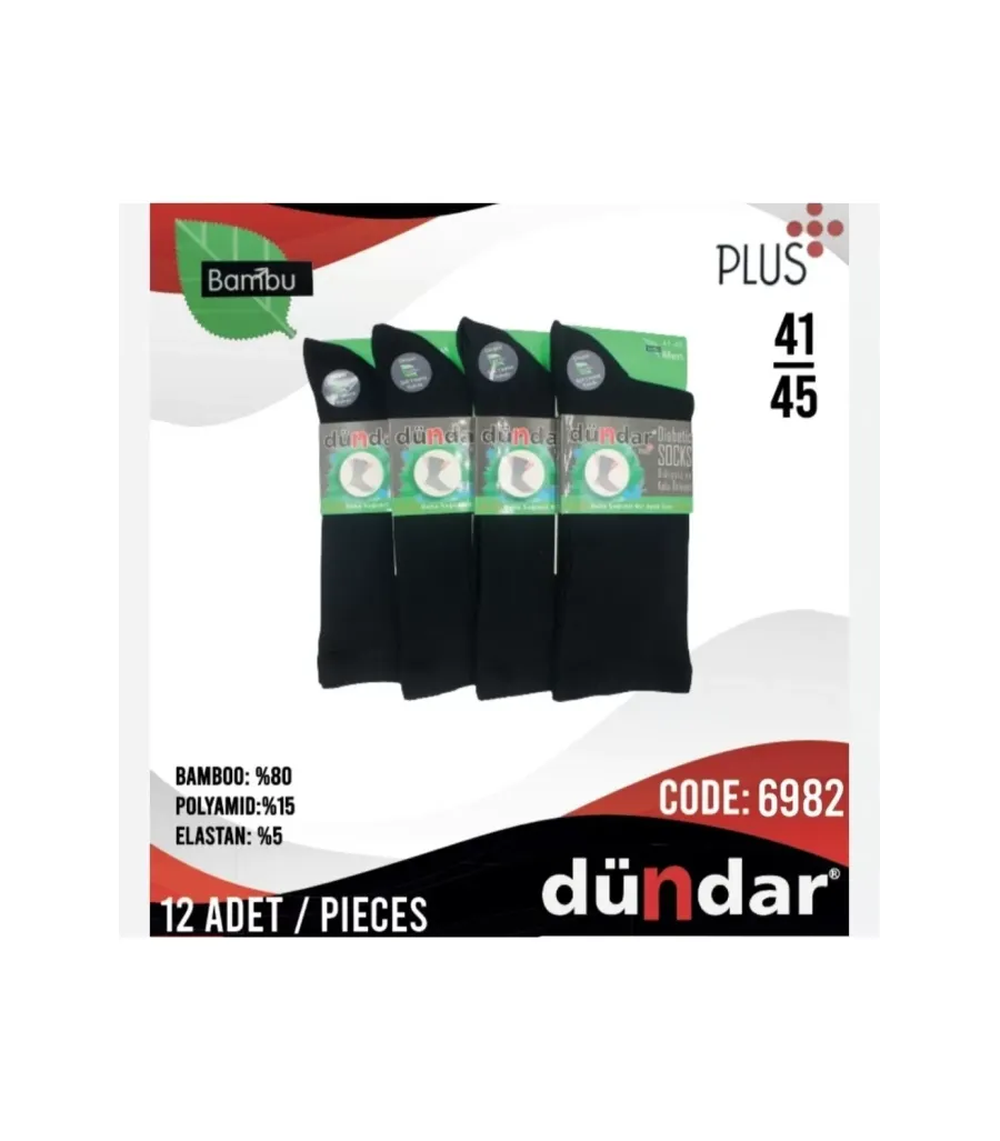 Toptan Dündar Plus Diabetik Erkek Bambu Çorap