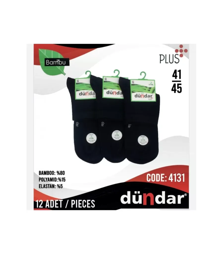 Toptan Dündar Plus Erkek Bambu Konç Patik Çorap