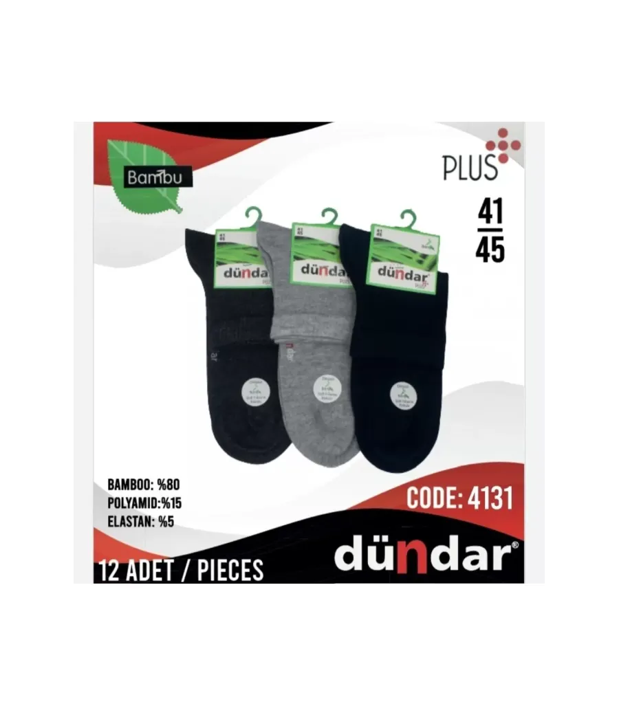 Toptan Dündar Plus Erkek Bambu Konç Patik Çorap