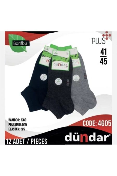 Toptan Dündar Plus Dikişsiz Erkek Bambu Patik Çorap