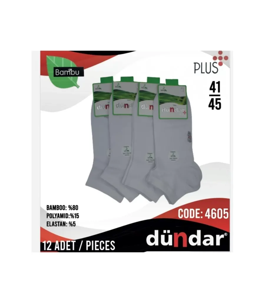 Toptan Dündar Plus Dikişsiz Erkek Bambu Patik Çorap