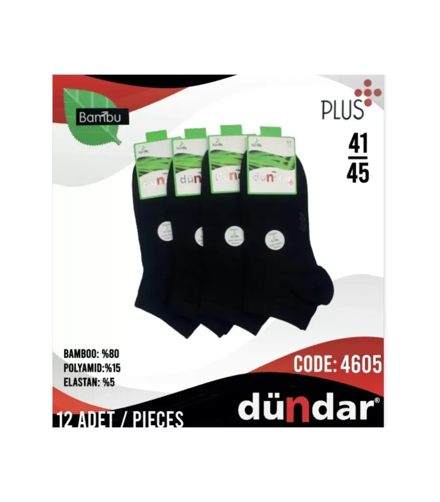 Toptan Dündar Plus Dikişsiz Erkek Bambu Patik Çorap