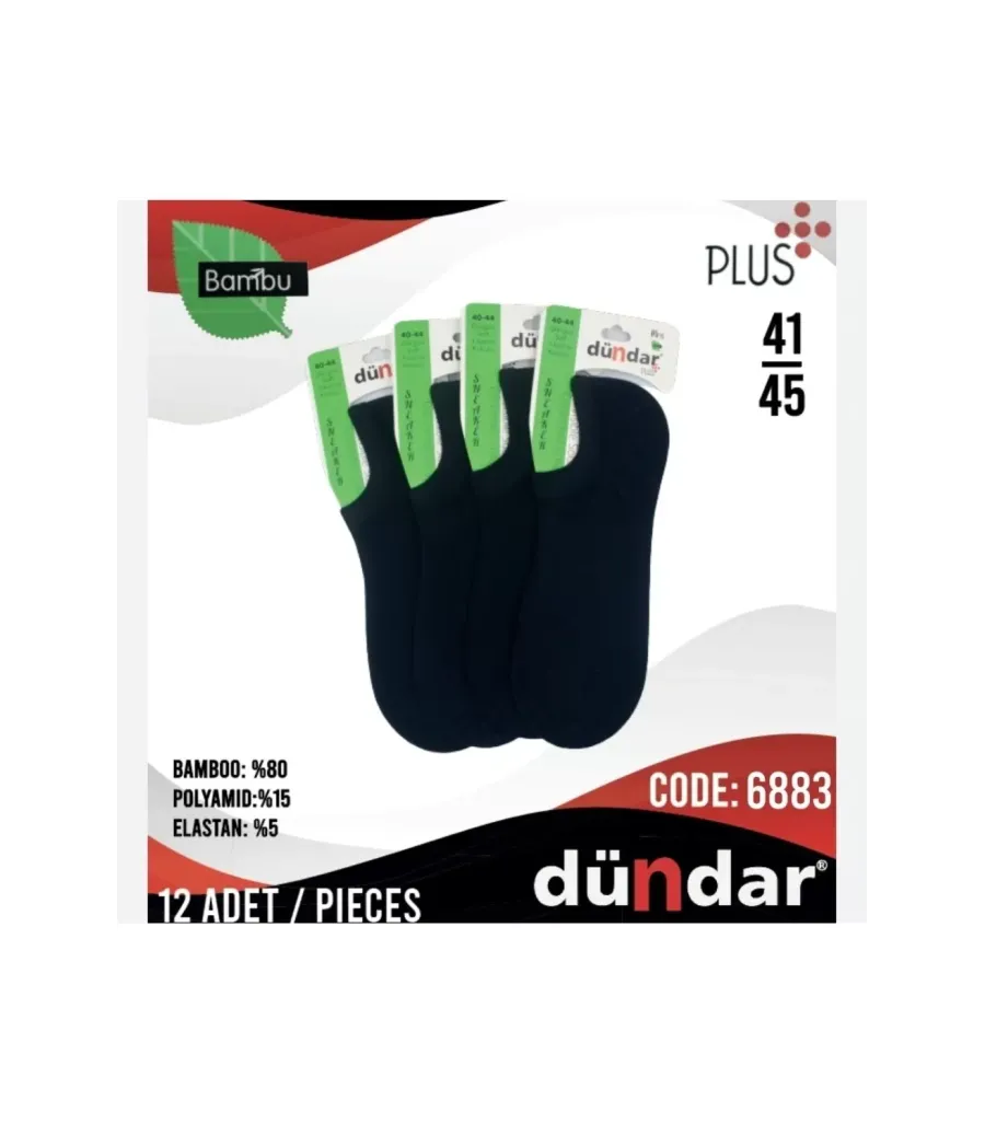 Toptan Dündar Plus Erkek Bambu Sneaker Çorap