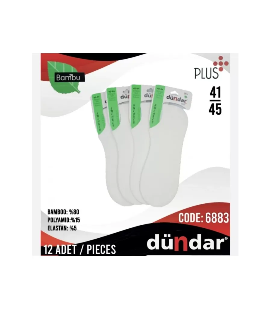 Toptan Dündar Plus Erkek Bambu Sneaker Çorap