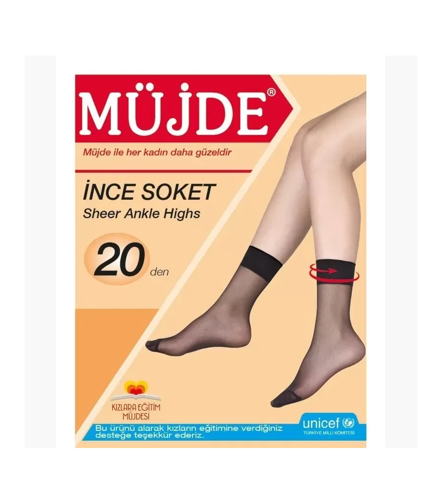 Toptan Müjde ince Soket Çorap 20 Den