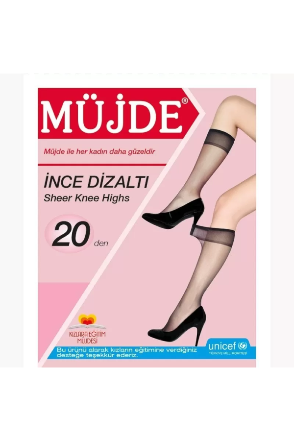 Toptan Müjde ince Dizaltı Çorap 20 Den