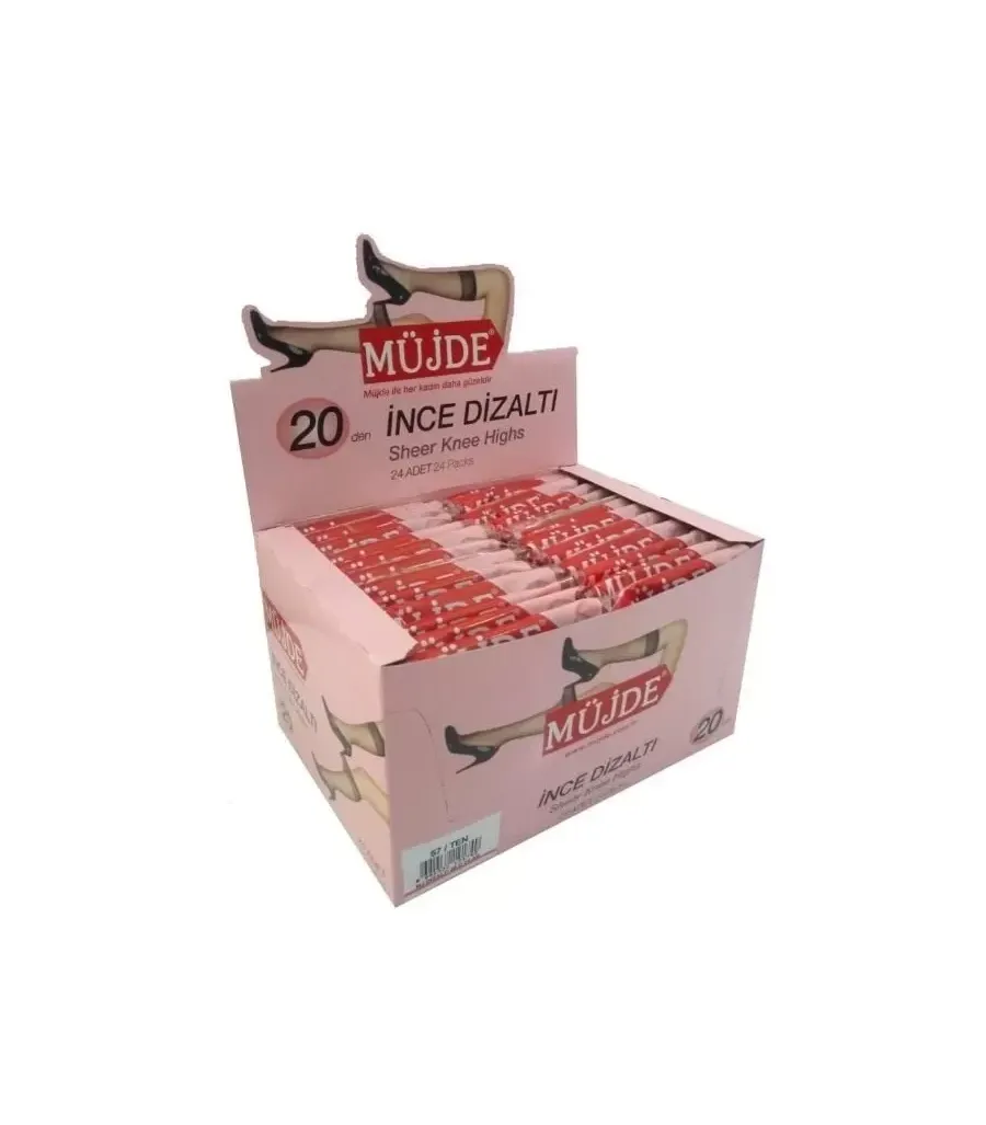Toptan Müjde ince Dizaltı Çorap 20 Den