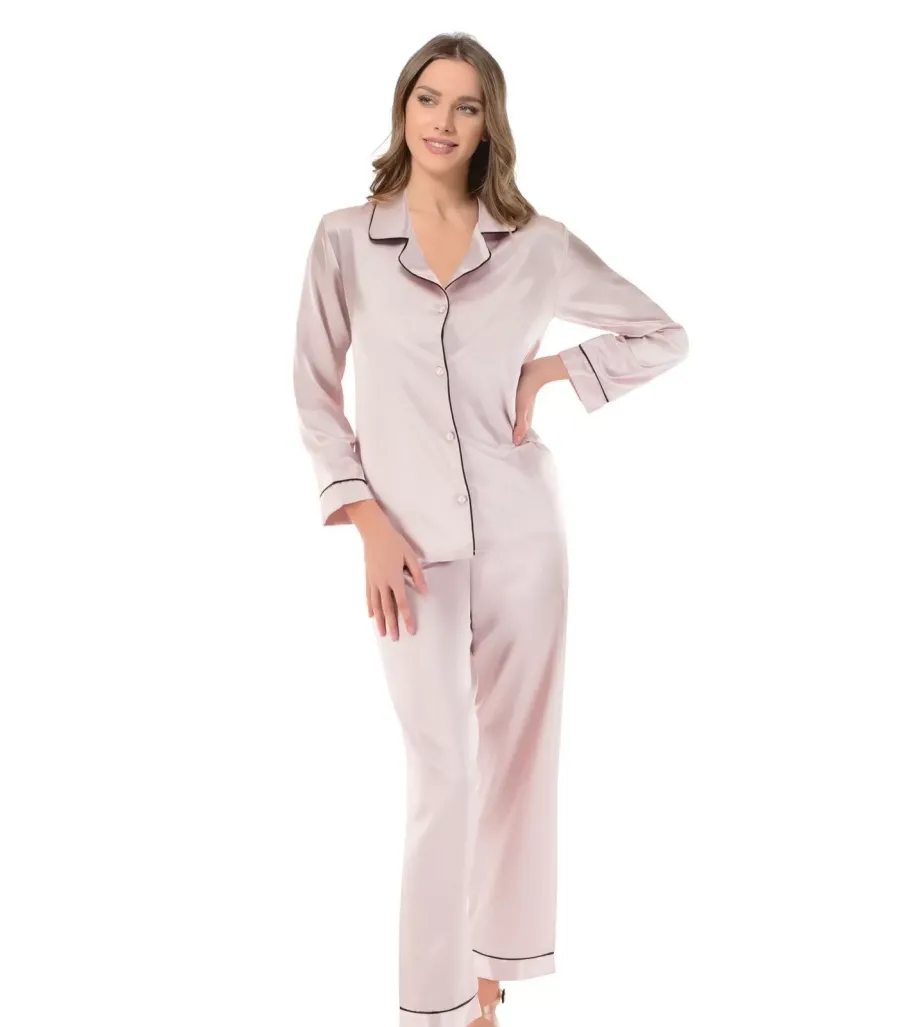 Toptan NBB Saten Pijama Takımı