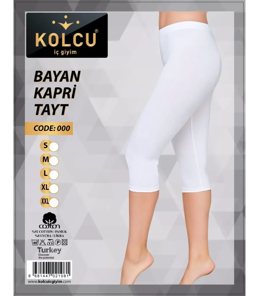 Toptan Kolcu Kapri Tayt Beyaz