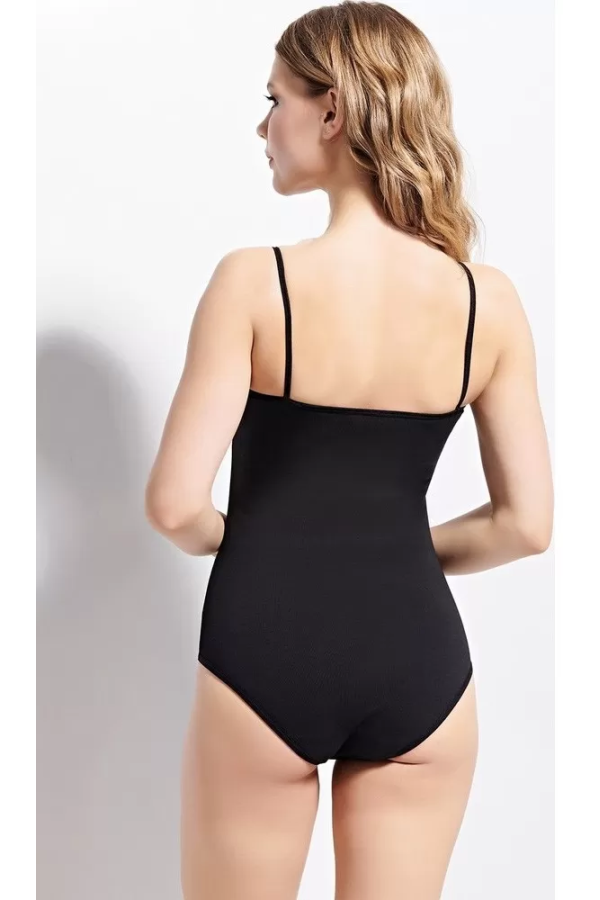 Kolcu ip Askılı Çıtçıtlı Body Siyah