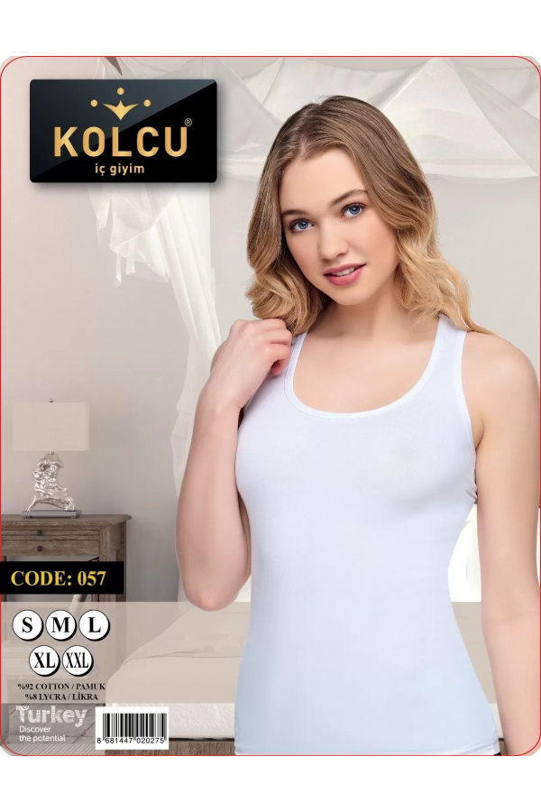 Kolcu Geniş Askılı Likralı Kadın Atlet