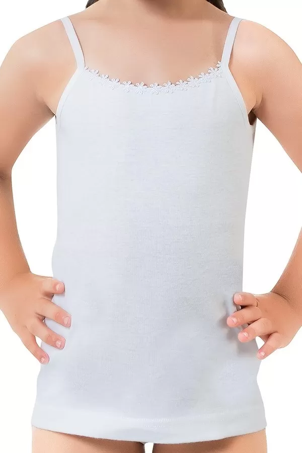 Toptan Nazar Yıldız ip Askılı Papatyalı Kız Çocuk Atlet Paşa
