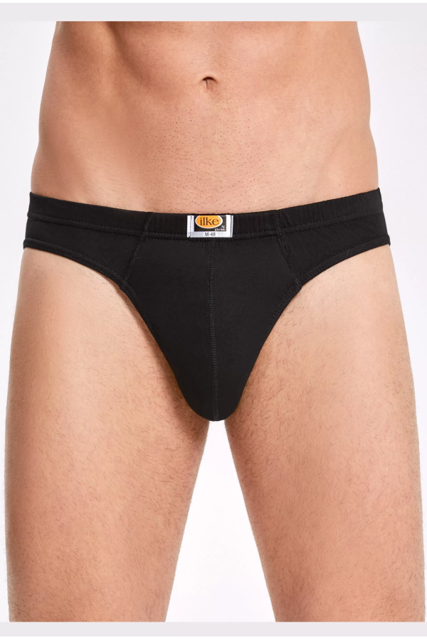 Toptan İlke Pamuk Spor Slip Külot (3 lü Paket) Siyah