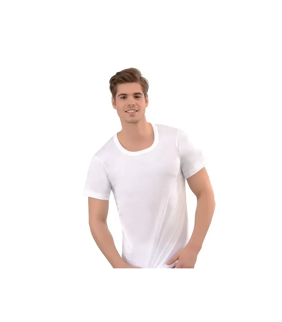 Toptan intimo Erkek Penye Bisiklet Yaka Fanila