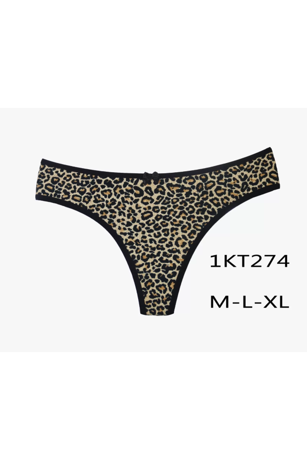 Toptan Cottondance Leopar Tanga CTN-1KT274