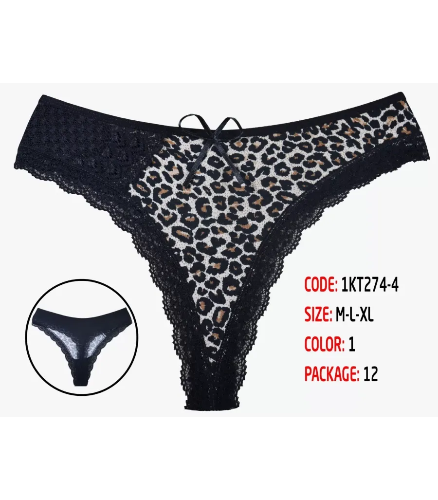 Toptan Cottondance Tanga Leopar