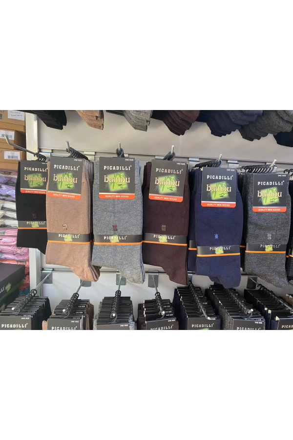 Pıccadıllı Desenli Kalın Bambu Soket Çorap Pcl56