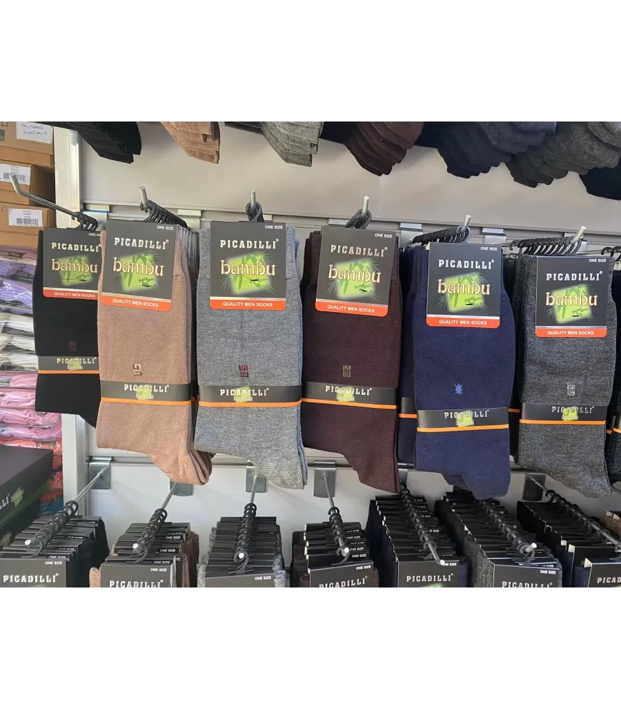 Pıccadıllı Desenli Kalın Bambu Soket Çorap Pcl56