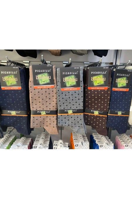 Pıccadıllı Desenli Kalın Bambu Soket Çorap