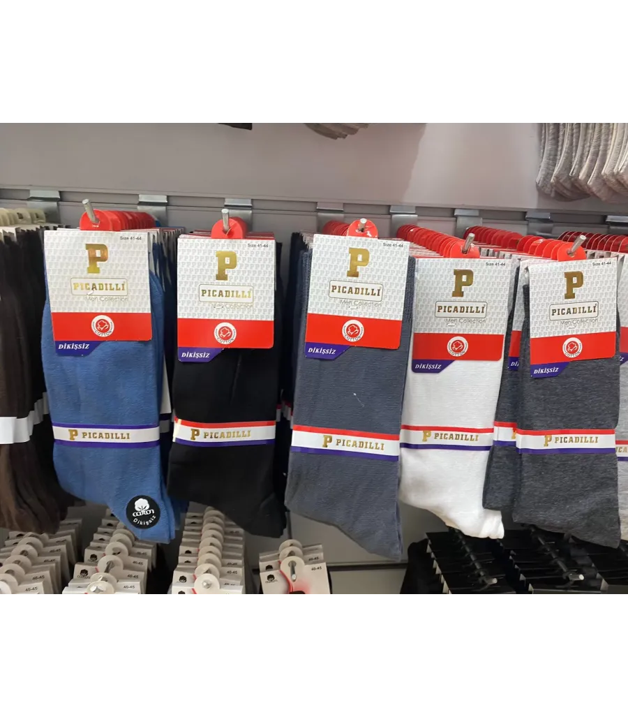 Pıccadıllı Dikişsiz Pamuk Soket Çorap