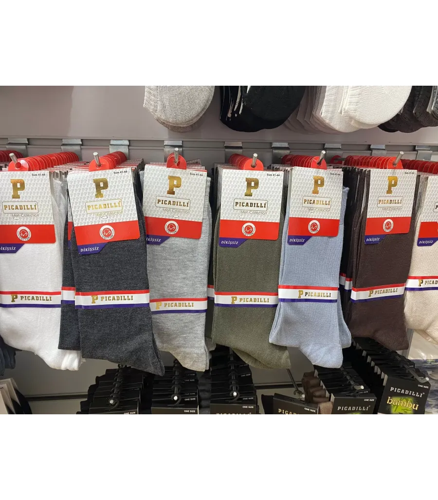 Pıccadıllı Dikişsiz Pamuk Soket Çorap