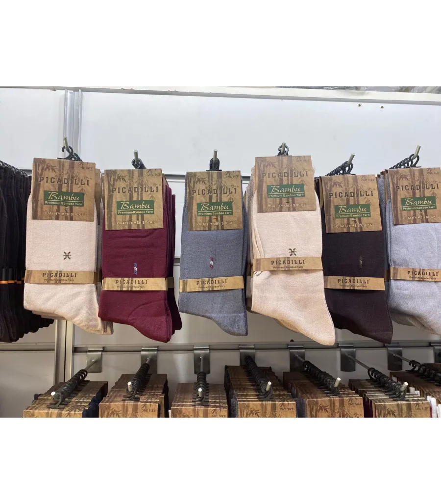 Pıccadıllı Dikişsiz Bambu Desenli Soket Çorap