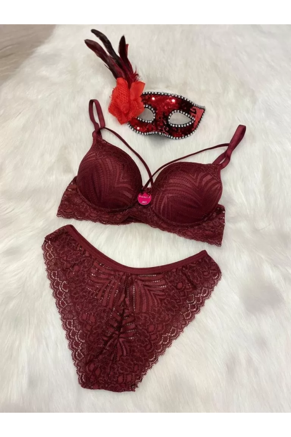 Dantelli Sütyen Takım Toptan Bordo