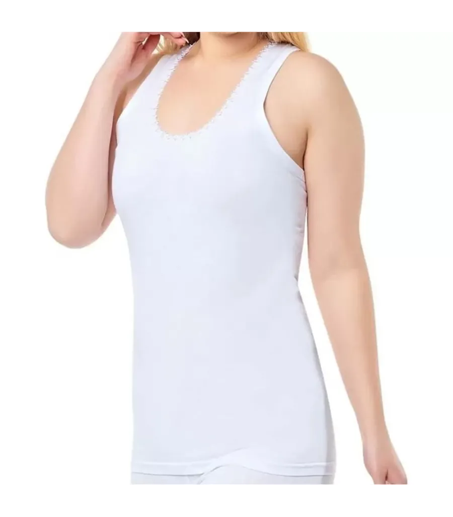Toptan Nazar Yıldız Bayan Kalın Askılı Papatyalı Atlet