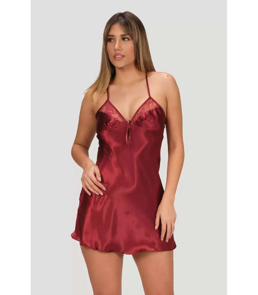 Toptan NBB Bordo Precious Gecelik Sabahlık Takımı