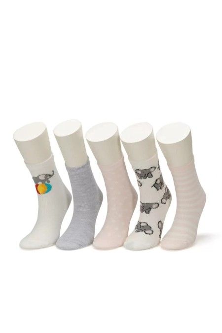 Toptan Kız Çocuk Soket Çorap Desenli