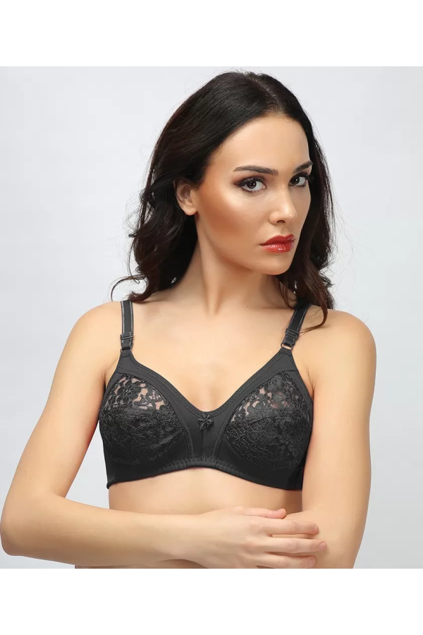 Ebru Dantelli Toparlayıcı Sütyen Siyah 1004