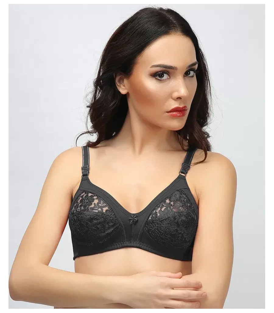 Ebru Dantelli Toparlayıcı Sütyen Siyah 1004