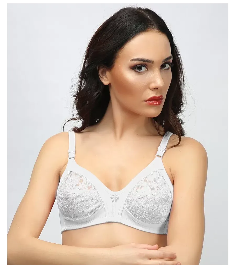 Ebru Dantelli Toparlayıcı Sütyen Beyaz
