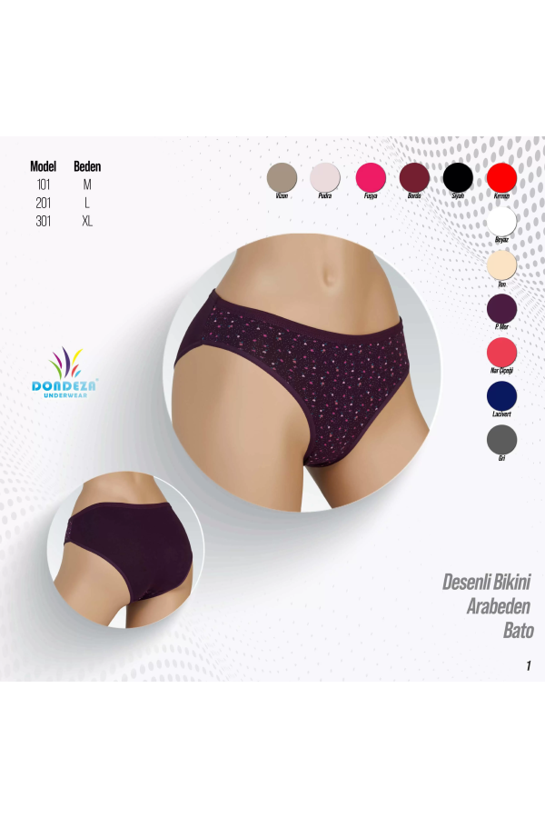 Toptan Dondeza Desenli Bikini - Bato