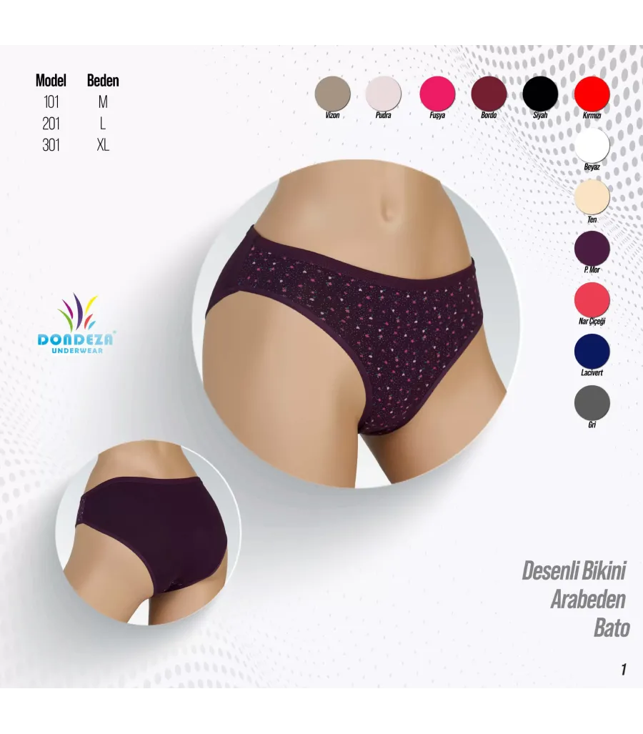 Toptan Dondeza Desenli Bikini - Bato