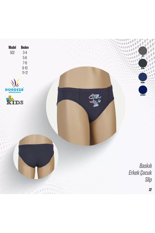 Toptan Dondeza baskılı erkek çocuk slip