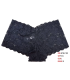 Toptan Cottondance Dantelli Şort Boxer Siyah