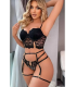 New Dreams 8406 Dantelli Jartiyer Büstiyerli Takım Siyah
