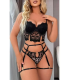 New Dreams 8406 Dantelli Jartiyer Büstiyerli Takım Siyah